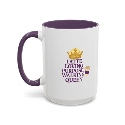 Latte-Loving Queen Coffee Mug - Perfect for Coffee Lovers, Birthday Gift, Personalized Kitchen Decor, Mother's Day Gift, Fun Office Mug