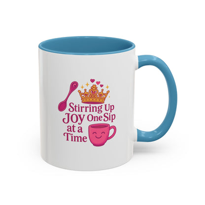 Joyful Accent Coffee Mug - 11/15oz, Colorful Sip Design, Perfect Gift for Coffee Lovers, Birthdays, Holidays, Housewarming