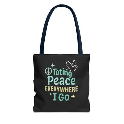 Peace-Themed Tote Bag Empower Your Journey, Eco-Friendly, Shopping, Beach, Gifts, Everyday Use