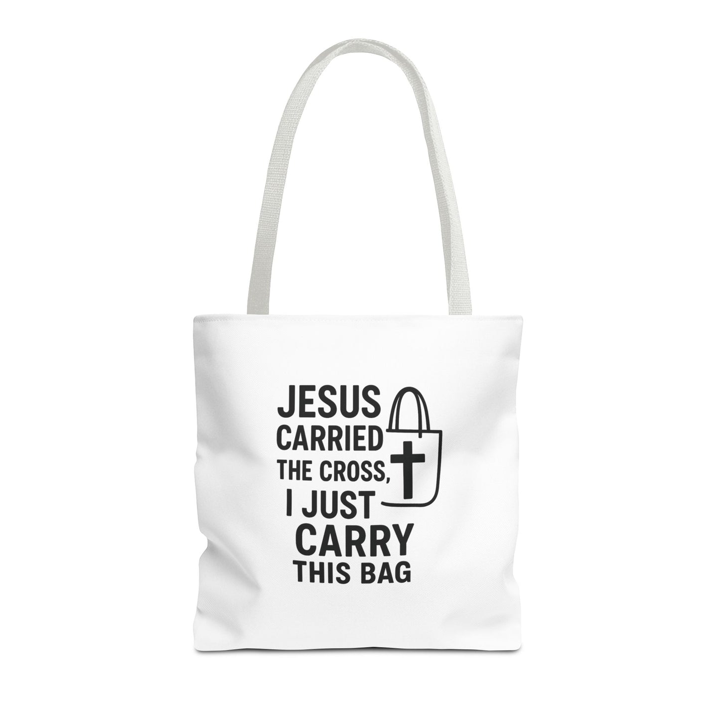 Christian Tote Bag - Jesus Carried the Cross, Everyday Use, Gift for Believers, Church Events, Eco-Friendly Shopping Bag
