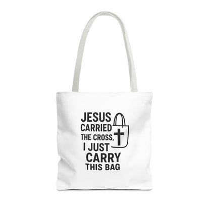 Christian Tote Bag - Jesus Carried the Cross, Everyday Use, Gift for Believers, Church Events, Eco-Friendly Shopping Bag