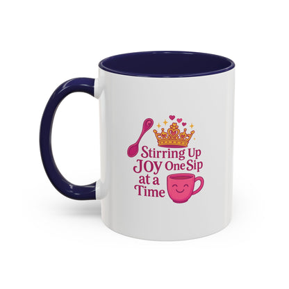 Joyful Crown Accent Coffee Mug | Perfect for Birthdays, Gifts, Home Decor, Coffee Lovers, Daily Motivation