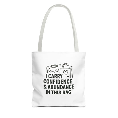 Confidence & Abundance Tote Bag, Motivational Shopper Bag, Gift for Her, Inspirational Tote for Everyday Use, Eco-Friendly Carryall