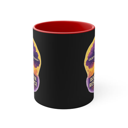 Accent Mug — Rooted in Resilience Tree Design (Hope • Growth • Empowerment)
