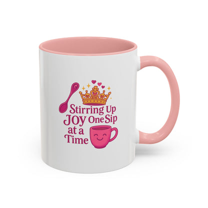 Joyful Accent Coffee Mug - 11/15oz, Colorful Sip Design, Perfect Gift for Coffee Lovers, Birthdays, Holidays, Housewarming