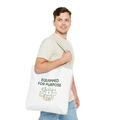 Inspirational Tote Bag - Equipped for Purpose, Motivational Gift, Everyday Carry, Christian Tote, Eco-Friendly Bag