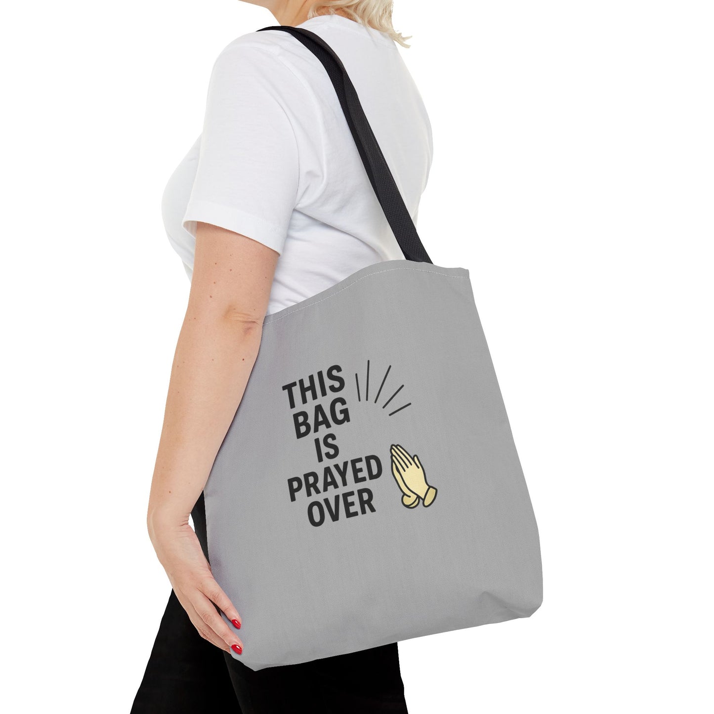Prayed Over Tote Bag, Spiritual Gift, Christian Tote, Faith Bag, Church Accessory, Inspirational Shopper