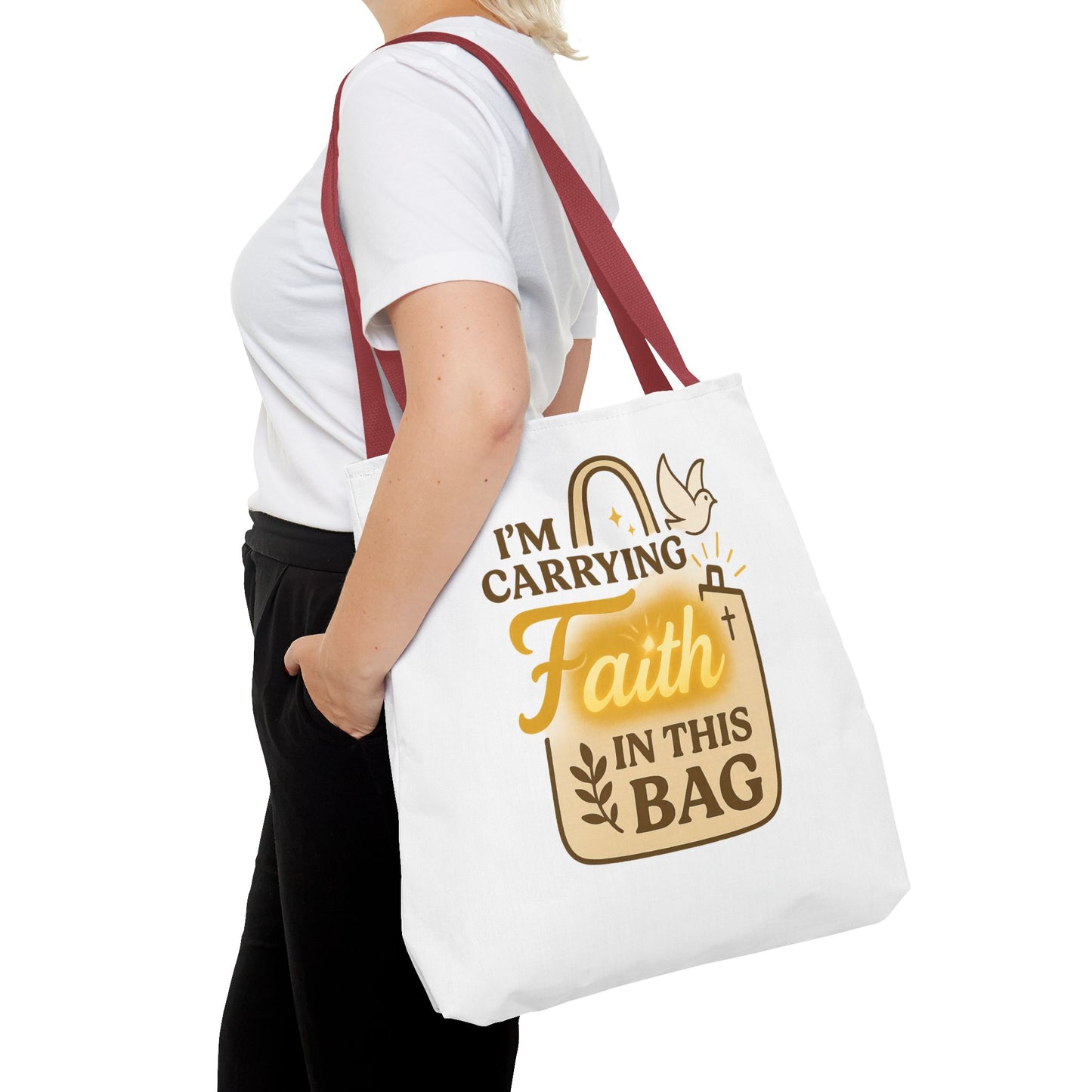 Faith Tote Bag - Inspirational Eco-Friendly Shopping Bag, Spiritual Gift, Slogan Bag, Motivational Purse