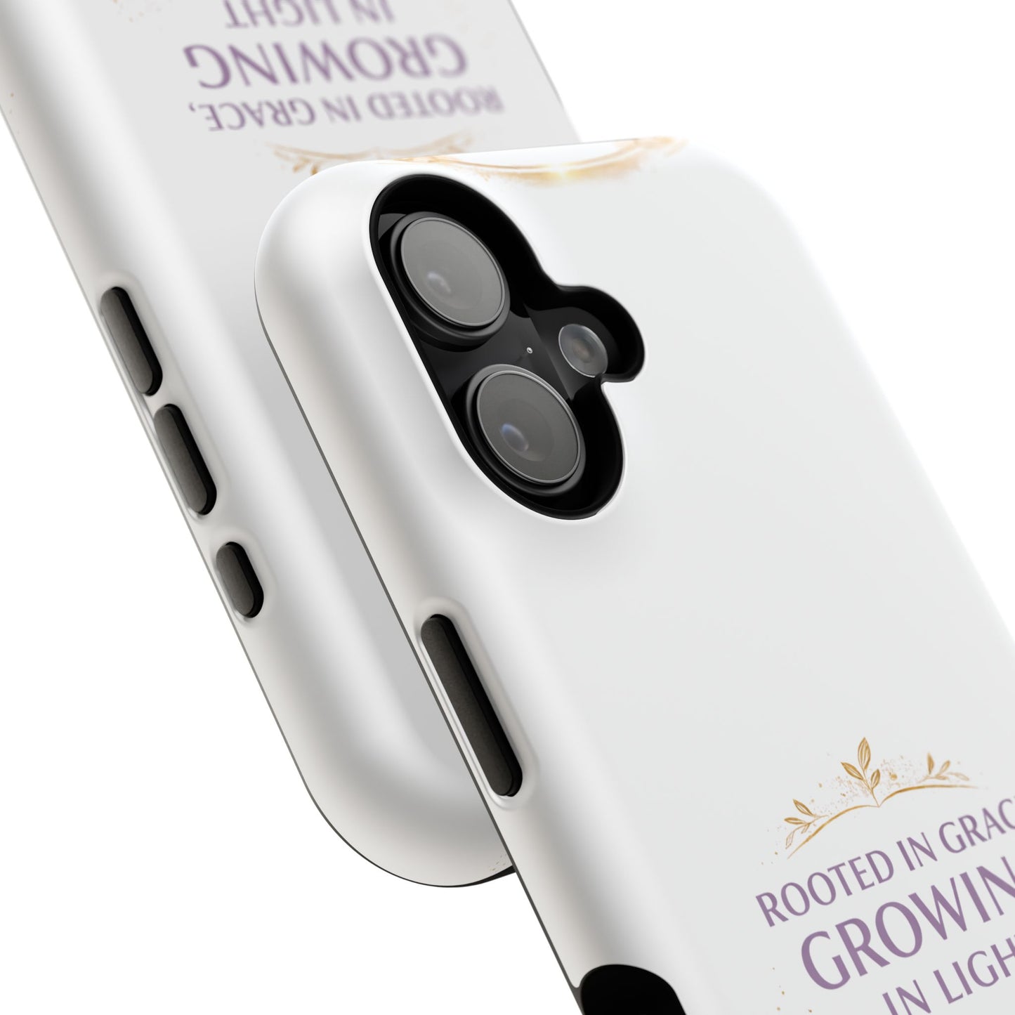 Phone Case — "Rooted in Grace, Growing in Light" Impact-Resistant Floral Design