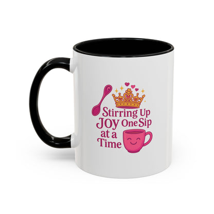 Joyful Accent Coffee Mug - 11/15oz, Colorful Sip Design, Perfect Gift for Coffee Lovers, Birthdays, Holidays, Housewarming