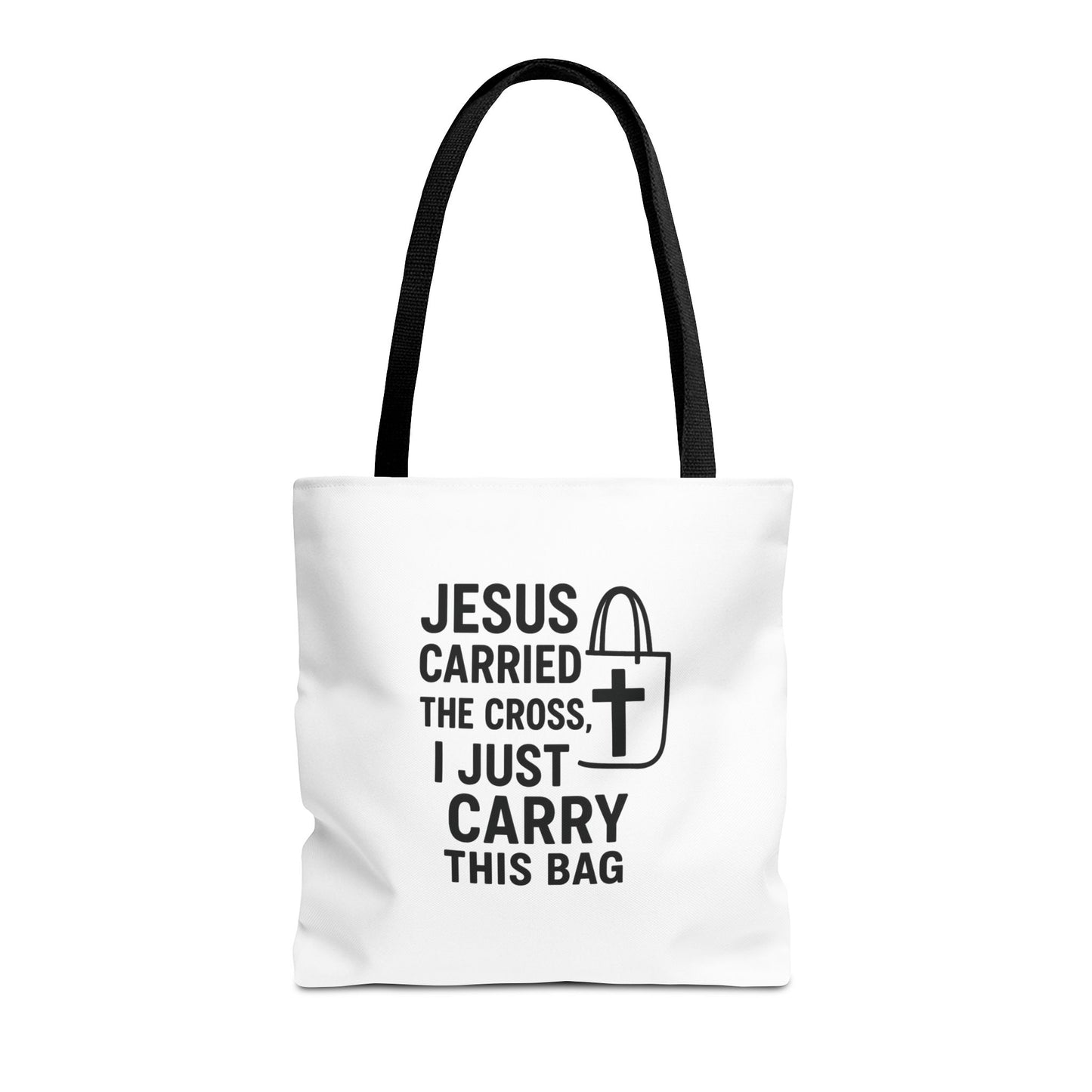 Christian Tote Bag - Jesus Carried the Cross, Everyday Use, Gift for Believers, Church Events, Eco-Friendly Shopping Bag