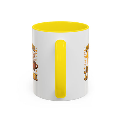 Coffee Lover's Accent Mug - Powered by Jesus & Coffee, Inspirational Drinkware, Christian Gift, Coffee Enthusiast, Religious Mug, [...]