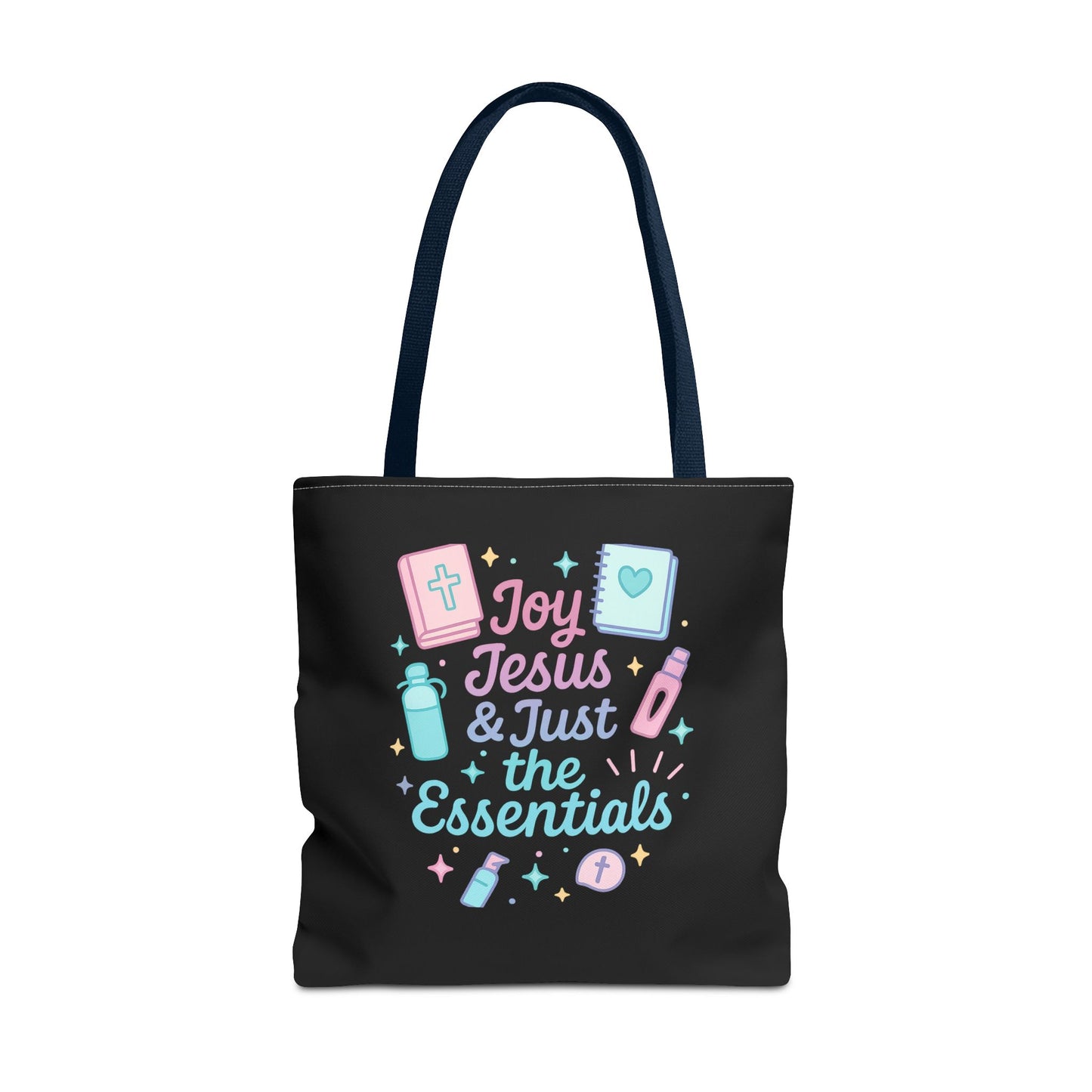 Joyful Essentials Tote Bag for Faith Lovers, Christian Canvas Bag, Unique Gift for Church, Bible Study, Everyday Use, Stylish Carryall