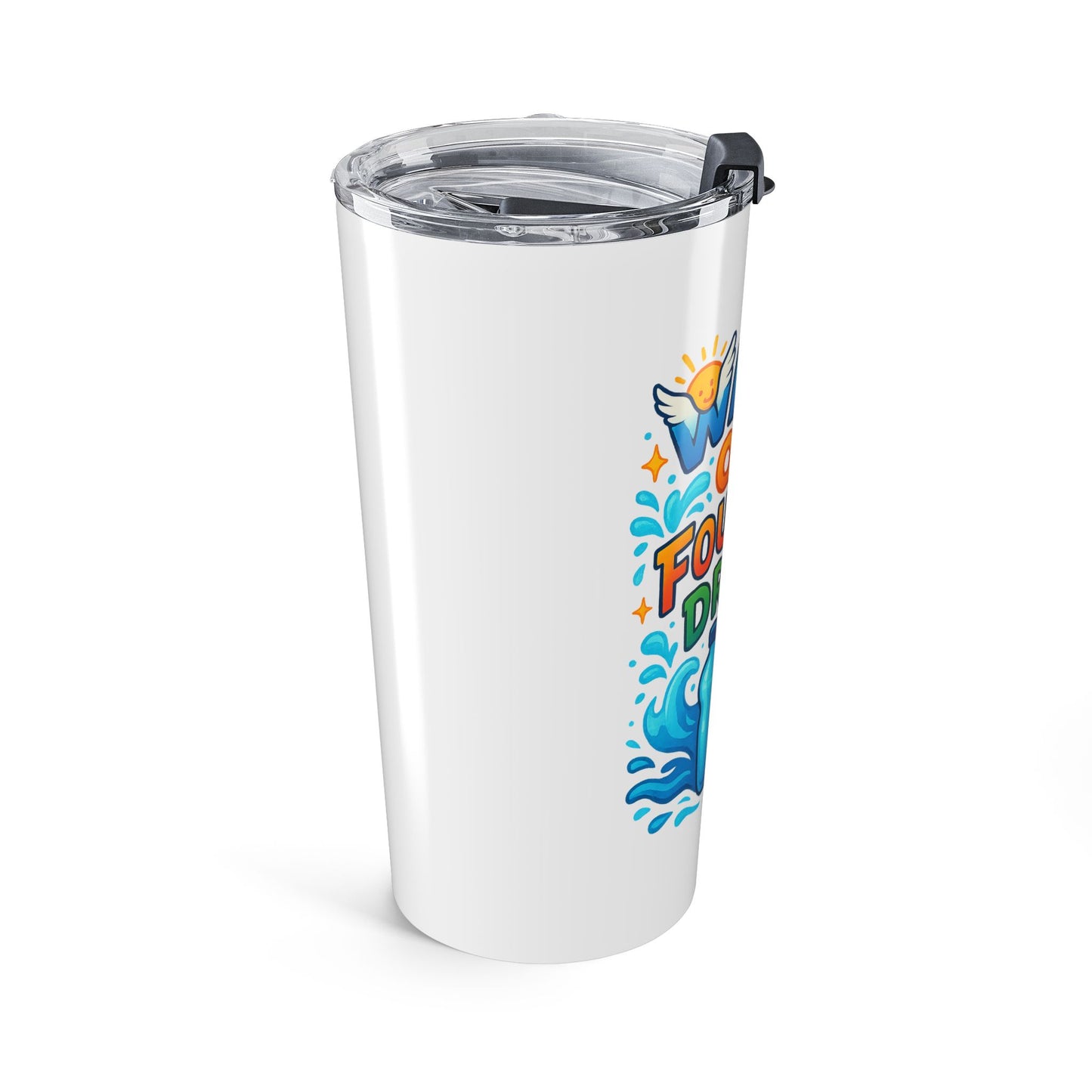 Vibrant Water Over Fountain Drinks Tumbler - 20oz Travel Mug, Hydration Cup, Summer Gift, Eco-Friendly Drinkware, Fun Beverage Container