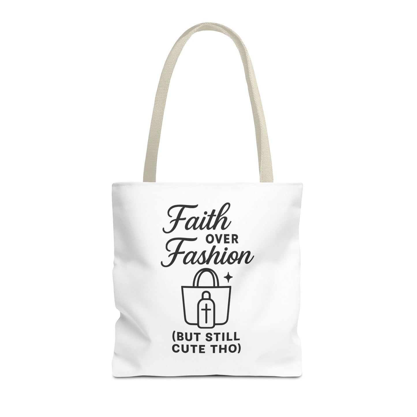 Faith Over Fashion Tote Bag - Stylish Everyday Carry, Eco-Friendly Shopping Bag, Gift for Fashion Lovers, Christian Tote, Positive Vibes
