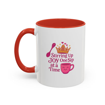 Joyful Crown Accent Coffee Mug | Perfect for Birthdays, Gifts, Home Decor, Coffee Lovers, Daily Motivation