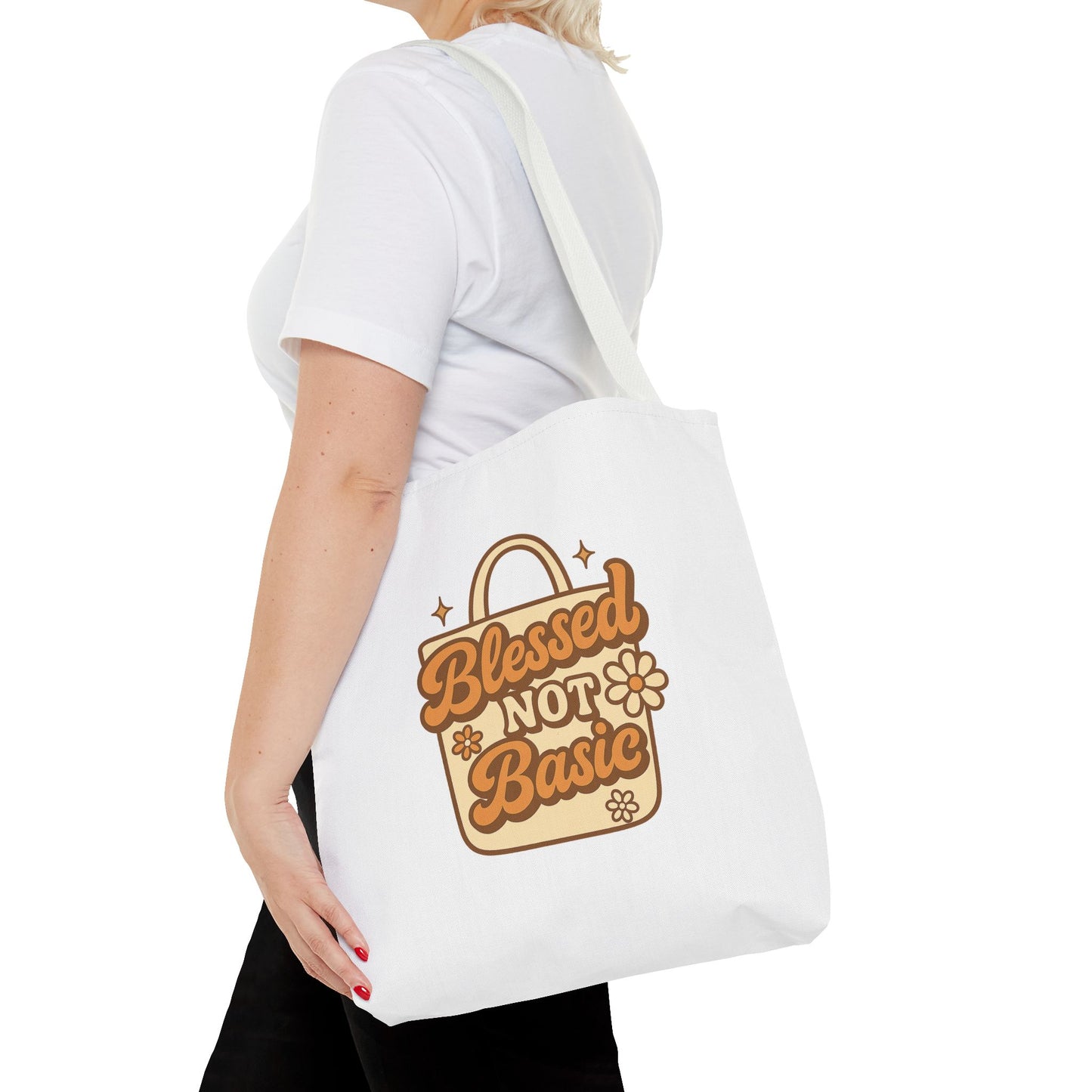 Blessed Not Basic Tote Bag - Fun Shopping Bag, Gift for Friends, Eco-Friendly Tote, Weekend Vibes, Cute Carryall