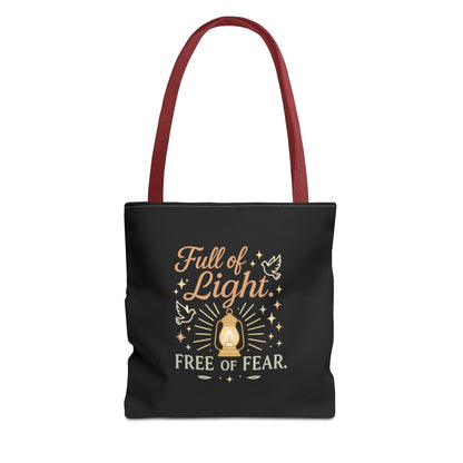 Full of Light Tote Bag | Inspirational Eco-Friendly Bag, Gift for Yoga Lovers, Spiritual Tote, Mindfulness, Fearless Accessory