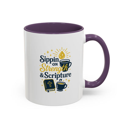 Inspirational Coffee Mug - Sippin' on Strength & Scripture - Perfect Gift for Coffee Lovers, Spiritual Growth, Daily Inspiration, [...]