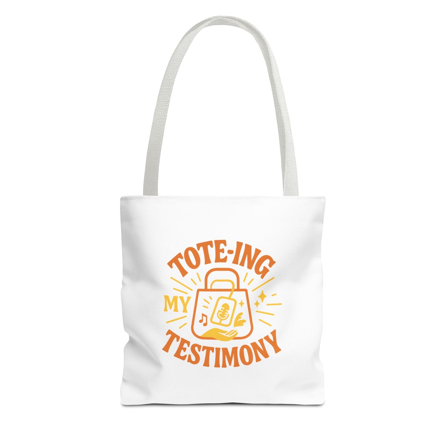 Testimony Tote Bag - Stylish AOP Bag for Daily Use, Perfect for Church, Casual Outings, or Gifts, Christian Tote, Inspirational Bag