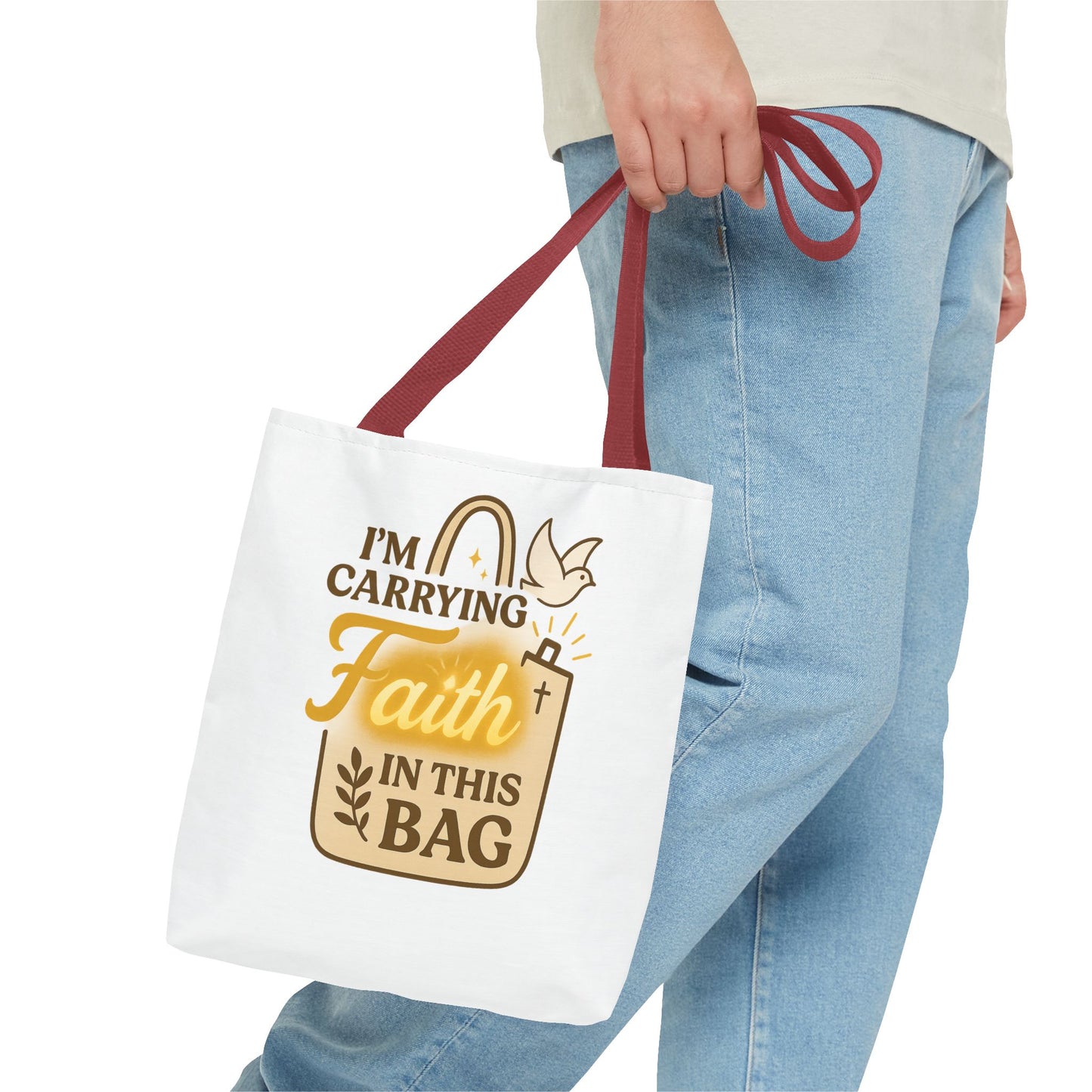 Faith Tote Bag - Inspirational Eco-Friendly Shopping Bag, Spiritual Gift, Slogan Bag, Motivational Purse