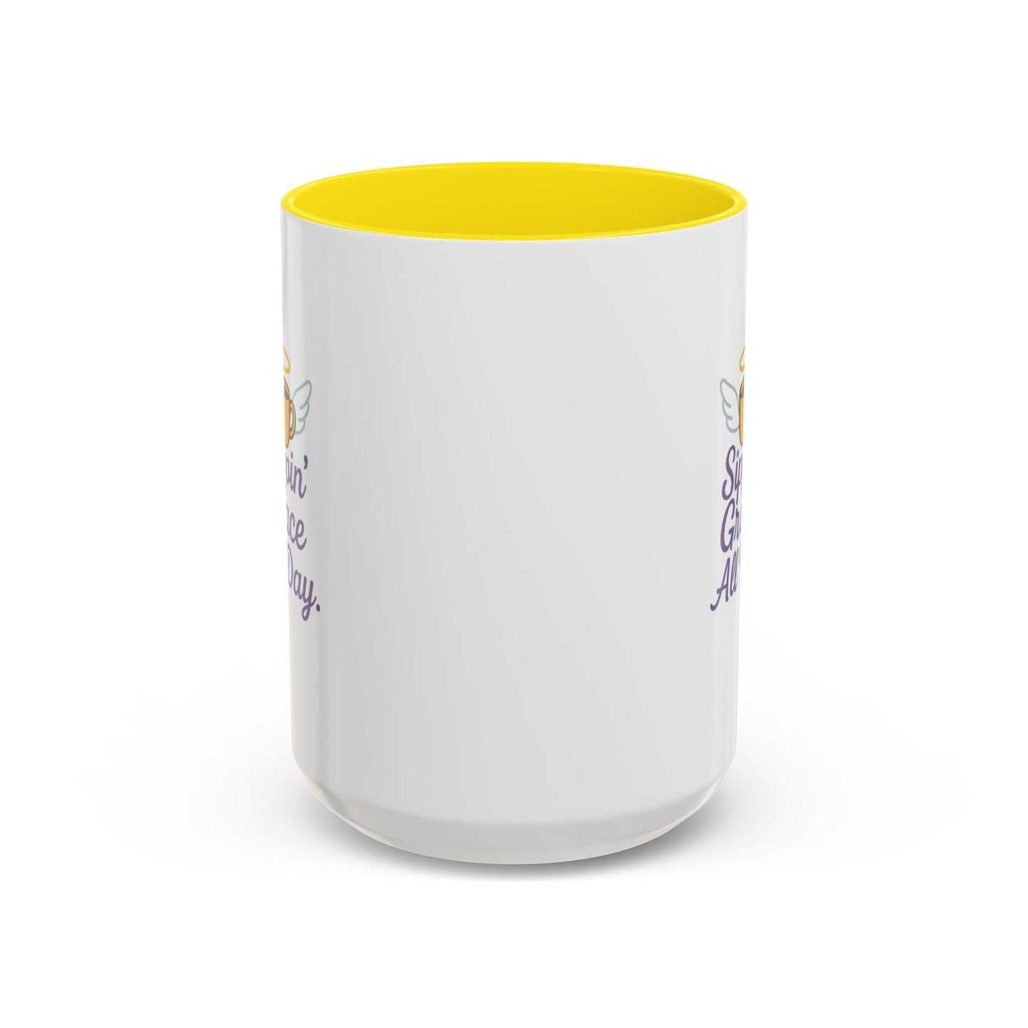 Sipping Grace Accent Coffee Mug | Stylish Gift for Coffee Lovers, Inspirational Mug, Office Décor, Unique Funny Coffee Cup