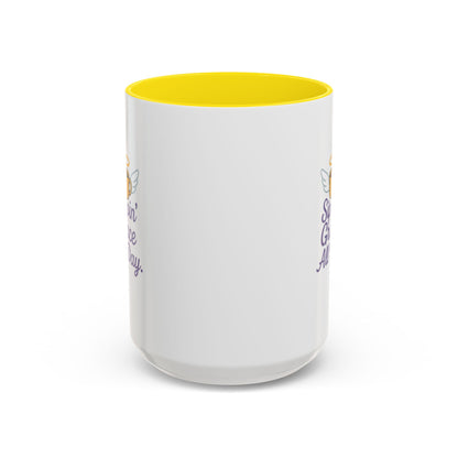 Sipping Grace Accent Coffee Mug | Stylish Gift for Coffee Lovers, Inspirational Mug, Office Décor, Unique Funny Coffee Cup