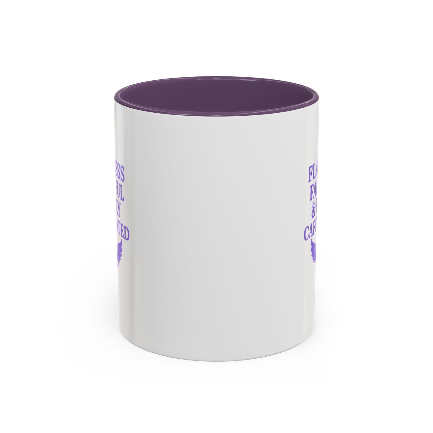 Flawless & Fully Caffeinated Accent Coffee Mug for Faithful Friends, Inspirational Gift, Morning Motivation Cup, Bible Lover's Mug