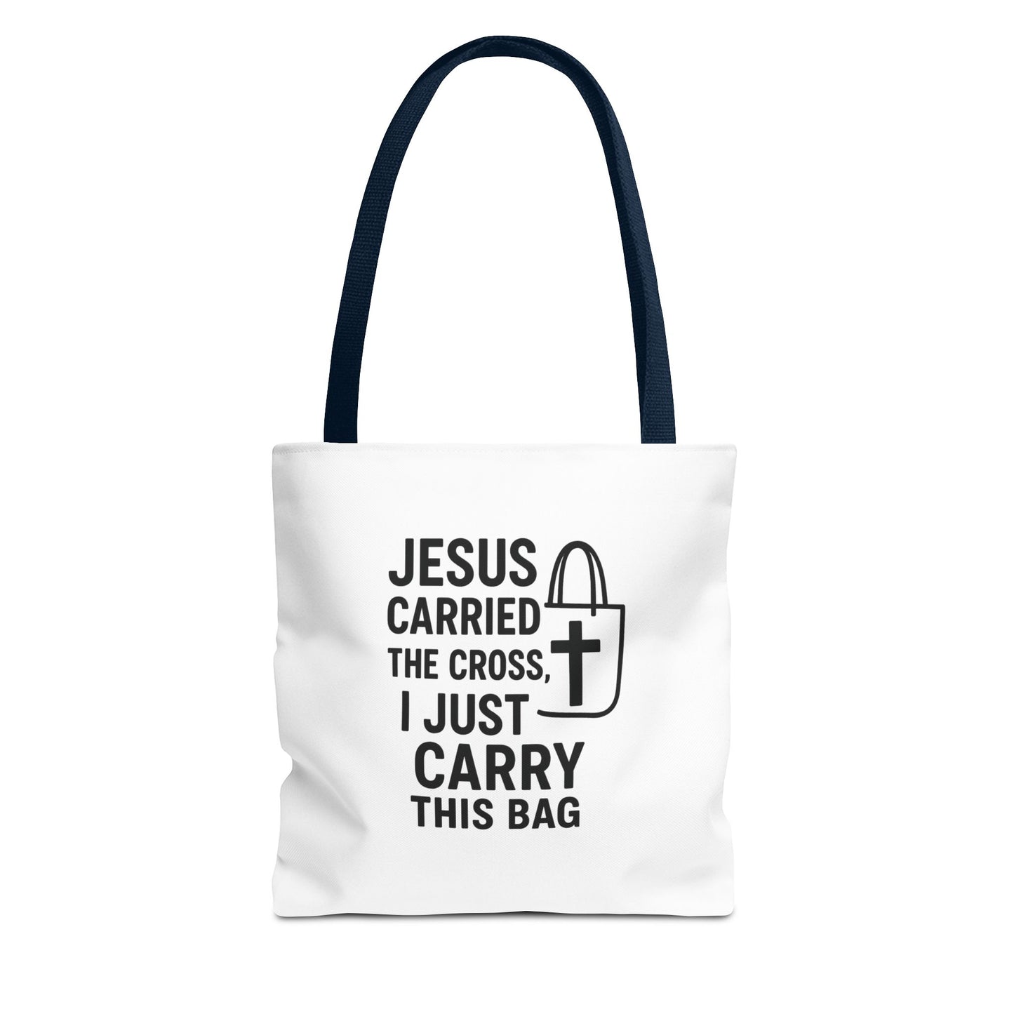 Christian Tote Bag - Jesus Carried the Cross, Everyday Use, Gift for Believers, Church Events, Eco-Friendly Shopping Bag