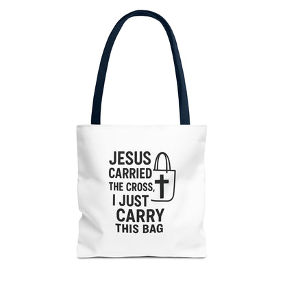 Christian Tote Bag - Jesus Carried the Cross, Everyday Use, Gift for Believers, Church Events, Eco-Friendly Shopping Bag