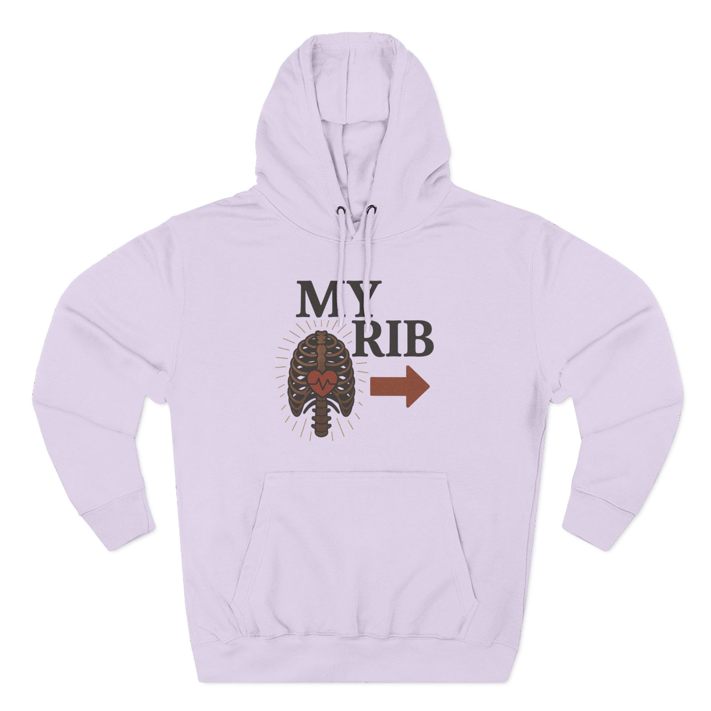 Heartfelt Rib Graphic Hoodie for Couples, Valentine's Day Gift, Matching Sweatshirt, Cozy Fleece, Romantic Style