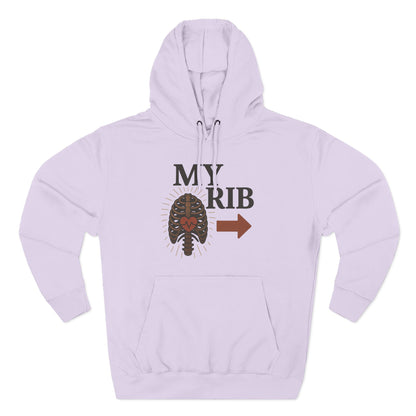 Heartfelt Rib Graphic Hoodie for Couples, Valentine's Day Gift, Matching Sweatshirt, Cozy Fleece, Romantic Style