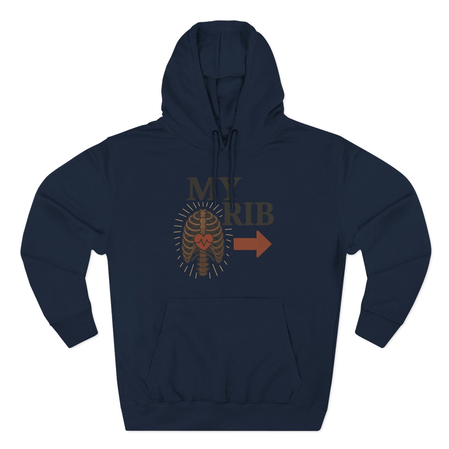Heartfelt Rib Graphic Hoodie for Couples, Valentine's Day Gift, Matching Sweatshirt, Cozy Fleece, Romantic Style