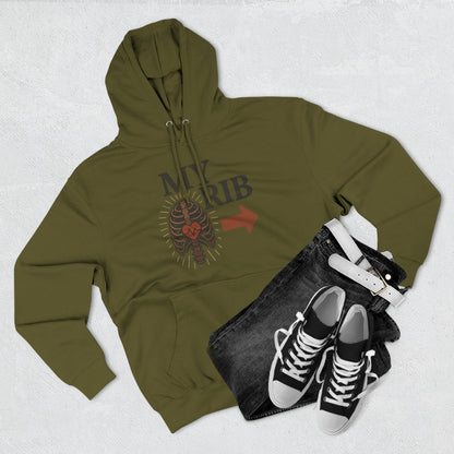 Heartfelt Rib Graphic Hoodie for Couples, Valentine's Day Gift, Matching Sweatshirt, Cozy Fleece, Romantic Style