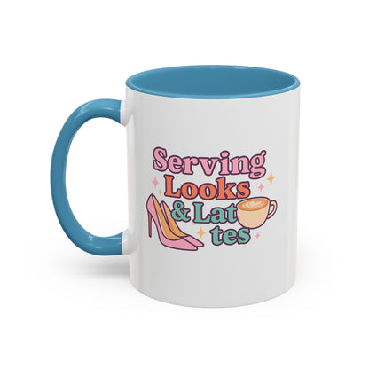 Serving Look and Latte Accent Coffee Mug (11, 15oz)