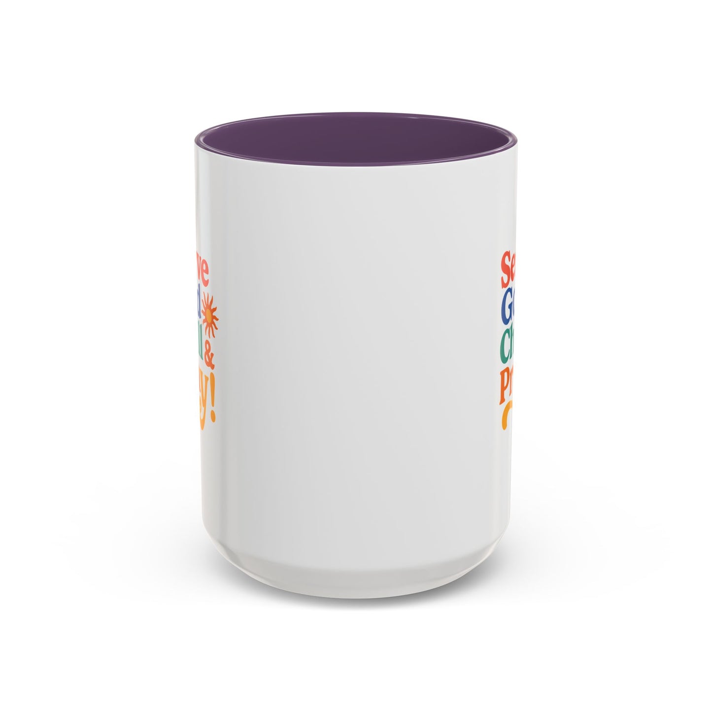 Colorful Inspirational Coffee Mug - Serve God Chill & Pray - Perfect for Gift, Relaxation, Daily Use, Coffee Lovers, Ceremonies