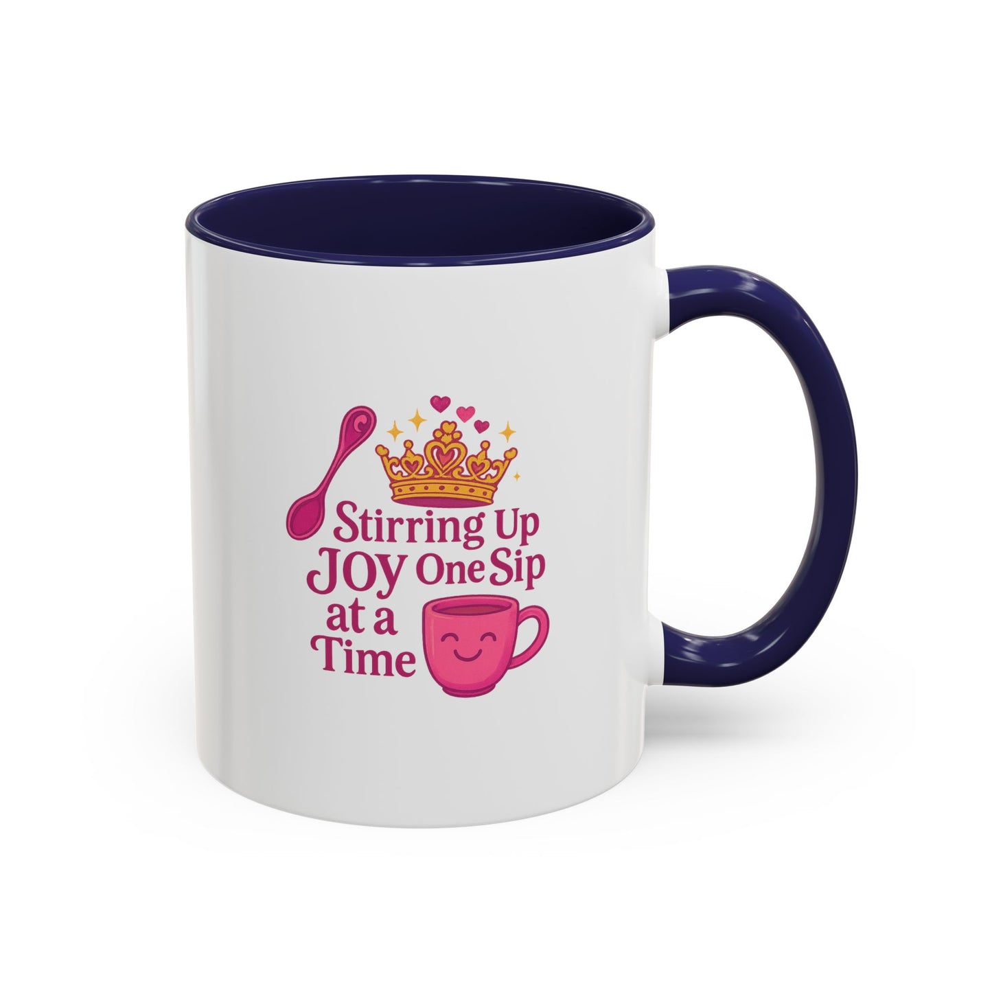 Joyful Crown Accent Coffee Mug | Perfect for Birthdays, Gifts, Home Decor, Coffee Lovers, Daily Motivation