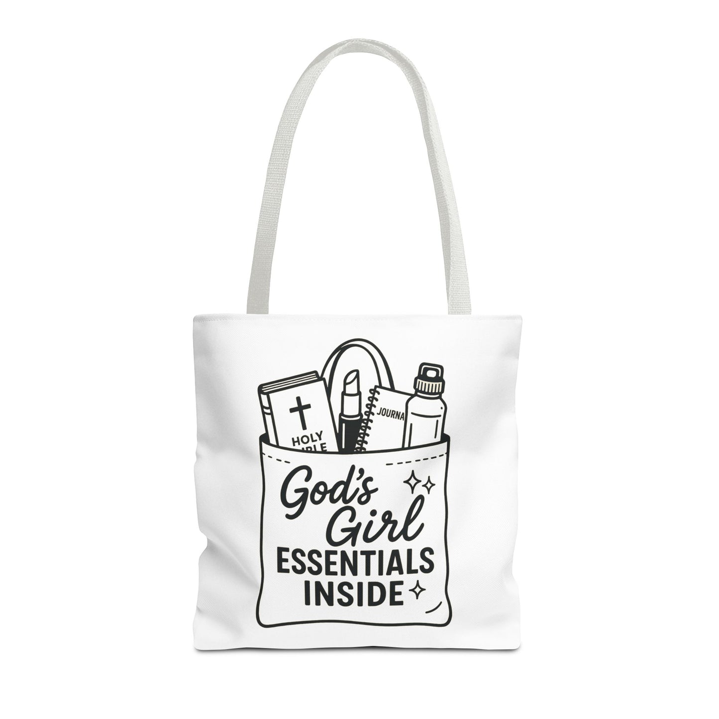 God's Girl Essentials Tote Bag | Motivational Bag for Women, Christian Gifts, Spiritual Tote, Everyday Purse, Faith-Inspired Accessory
