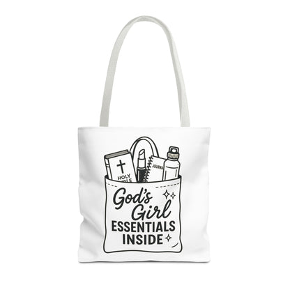 God's Girl Essentials Tote Bag | Motivational Bag for Women, Christian Gifts, Spiritual Tote, Everyday Purse, Faith-Inspired Accessory