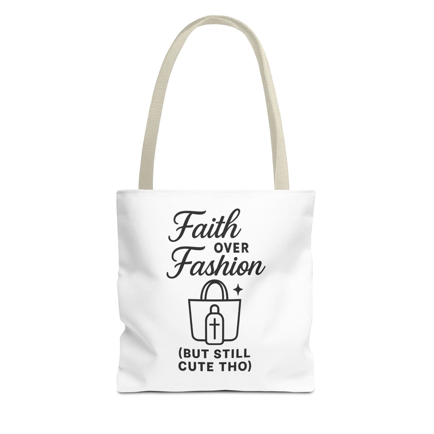 Faith Over Fashion Tote Bag - Stylish Everyday Carry, Eco-Friendly Shopping Bag, Gift for Fashion Lovers, Christian Tote, Positive Vibes