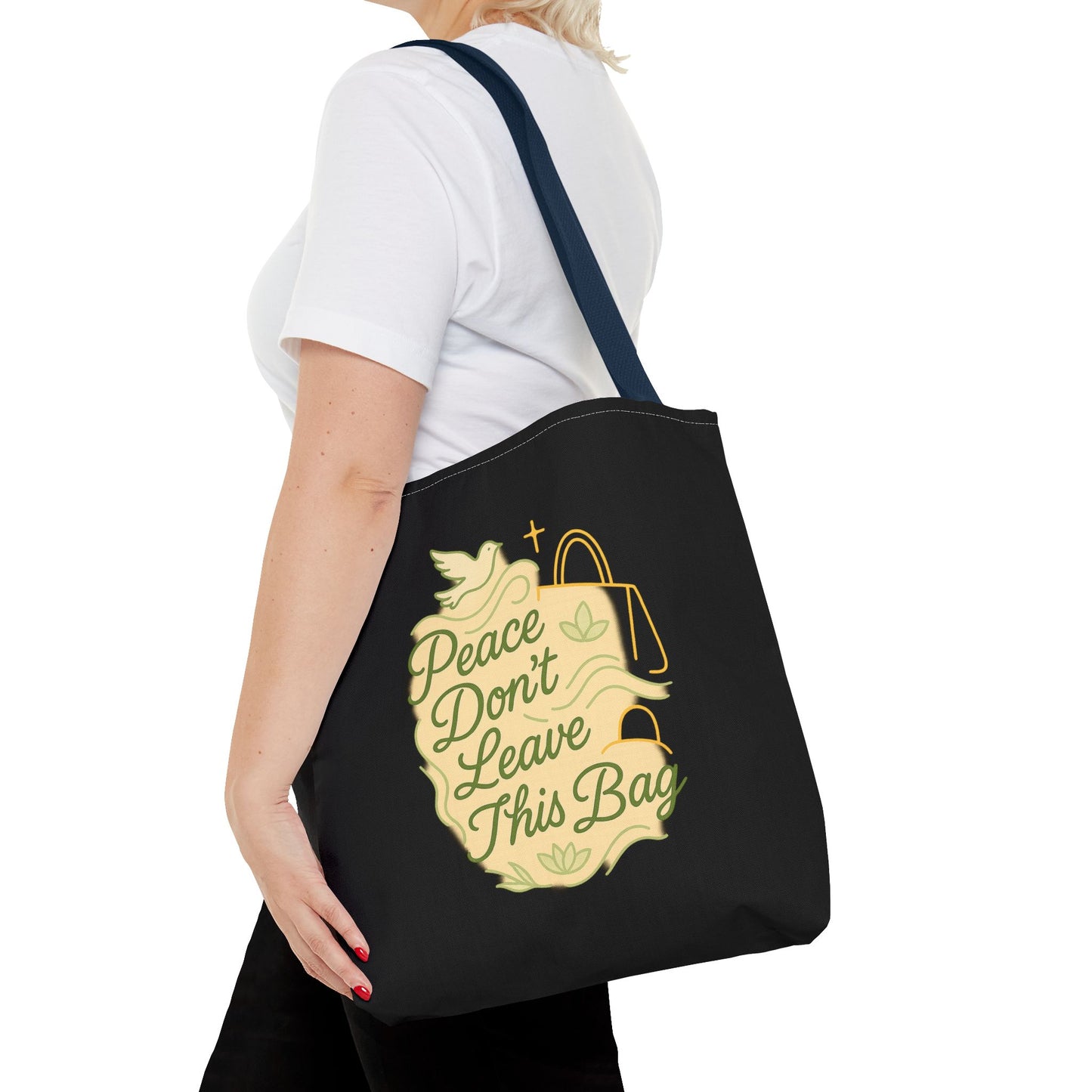 Peaceful Spirit Tote Bag, Eco-Friendly Canvas Bag, Stylish Shopping Bag, Inspirational Gift, Everyday Tote, Faith-Based Accessory