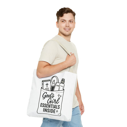 God's Girl Essentials Tote Bag | Motivational Bag for Women, Christian Gifts, Spiritual Tote, Everyday Purse, Faith-Inspired Accessory