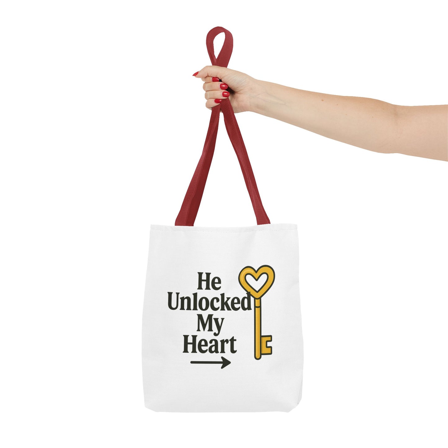 Heart Unlocking Quote Tote Bag, Valentine's Gift, Love Theme, Stylish Shoulder Bag, Perfect for Everyday Use, Cute Fashion Accessory