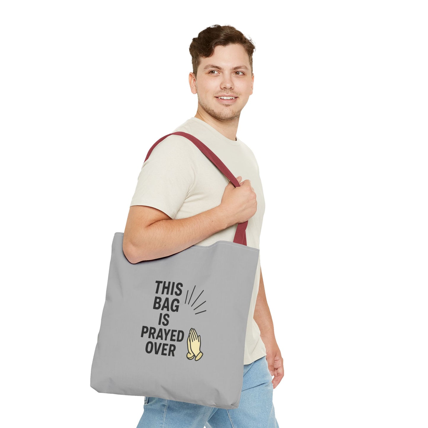Prayed Over Tote Bag, Spiritual Gift, Christian Tote, Faith Bag, Church Accessory, Inspirational Shopper