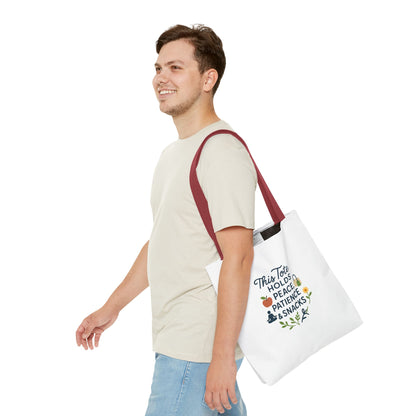Peace, Patience & Snacks Tote Bag | Eco-Friendly Shopper, Gift for Friends, Beach Tote, Daily Carryall, Motivational Bag