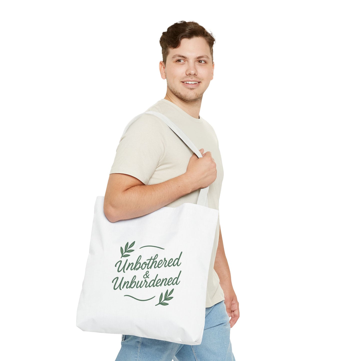 Unbothered & Unburdened Tote Bag, Everyday Tote, Eco-Friendly Bag, Gift for Her, Stylish Shopping Bag, Motivational Tote