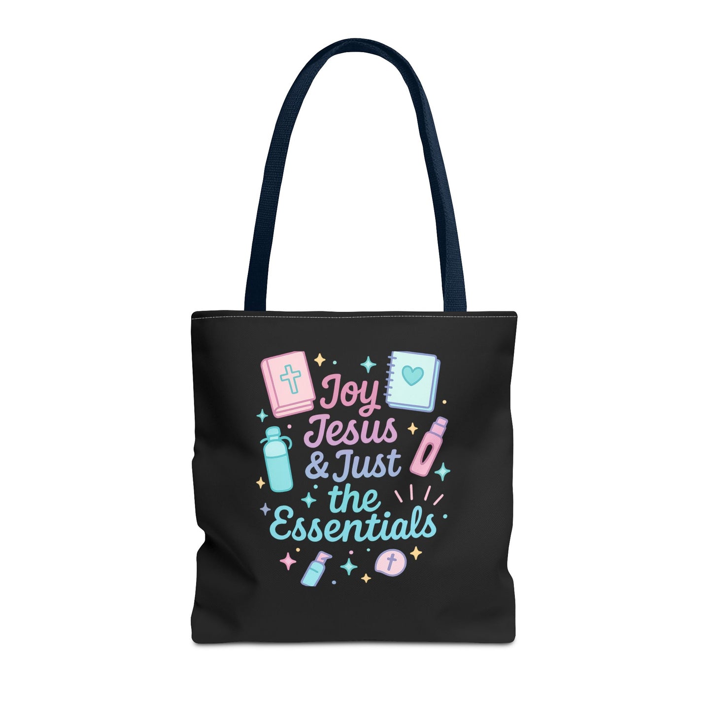 Joyful Essentials Tote Bag for Faith Lovers, Christian Canvas Bag, Unique Gift for Church, Bible Study, Everyday Use, Stylish Carryall