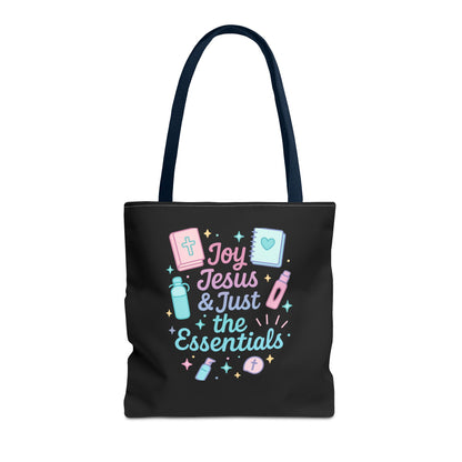 Joyful Essentials Tote Bag for Faith Lovers, Christian Canvas Bag, Unique Gift for Church, Bible Study, Everyday Use, Stylish Carryall