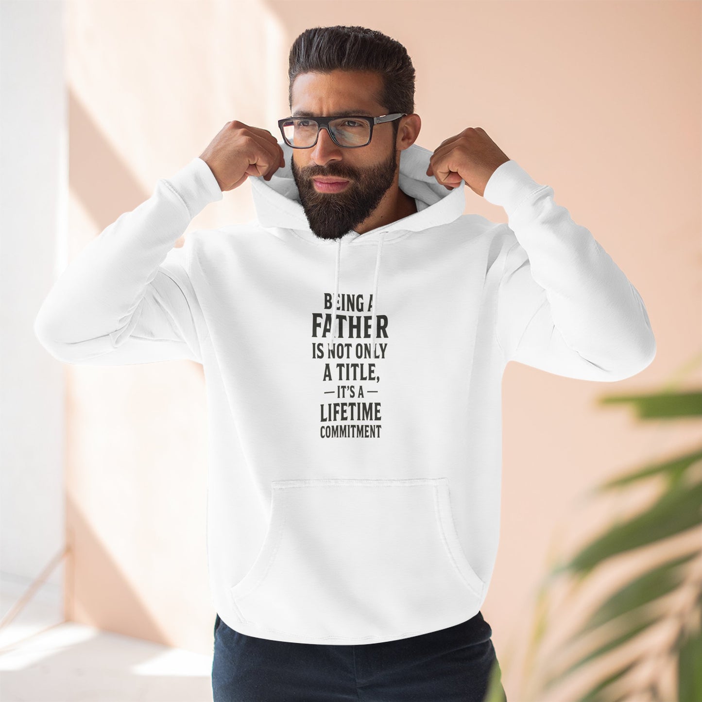 Fatherhood Commitment Father's Day Fleece Hoodie