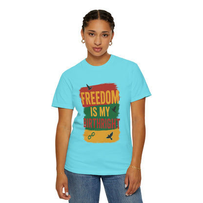 Freedom Is My Birth Right – Patriotic &amp; Empowering Statement Design - Unisex Garment-Dyed T-Shirt